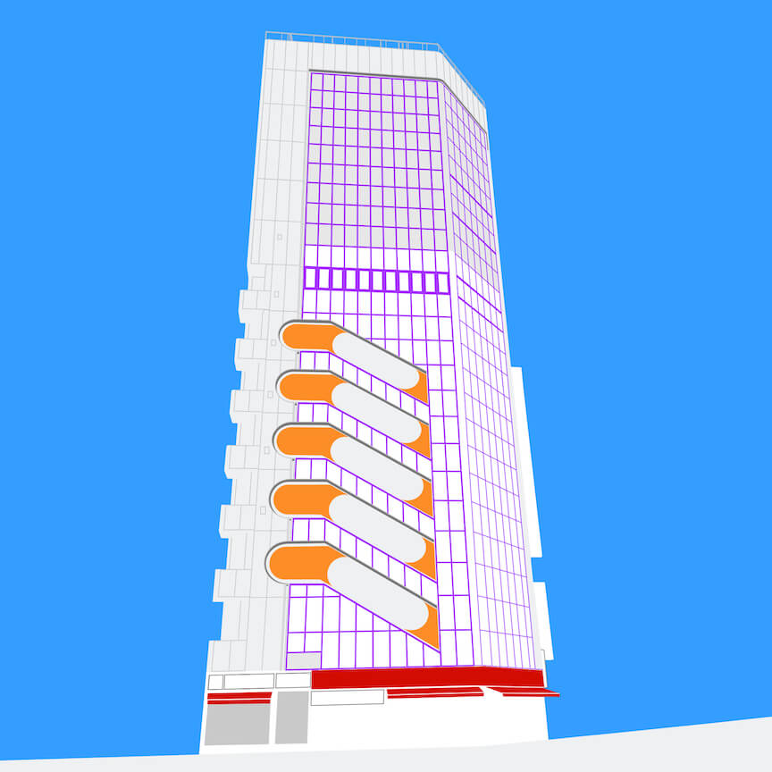 illustration of a commercial tower